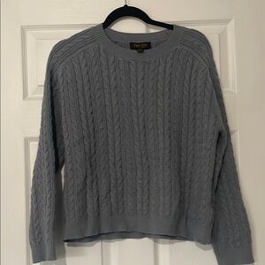Truth Dusty Blue Cable-Knit Crewneck Sweater